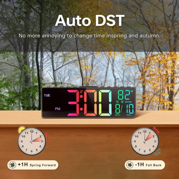 Oversized RGB Digital Wall Clock