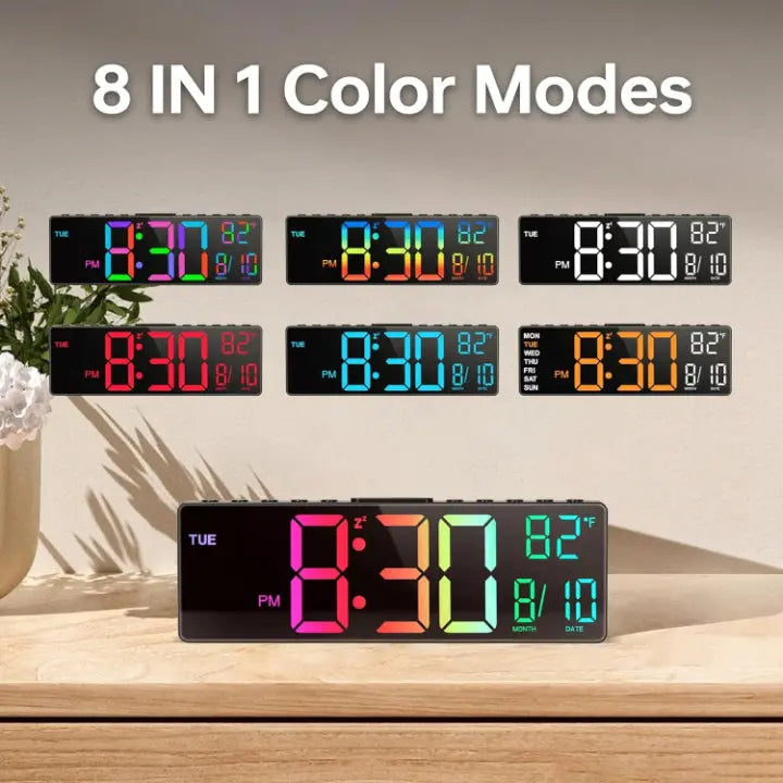 Oversized RGB Digital Wall Clock
