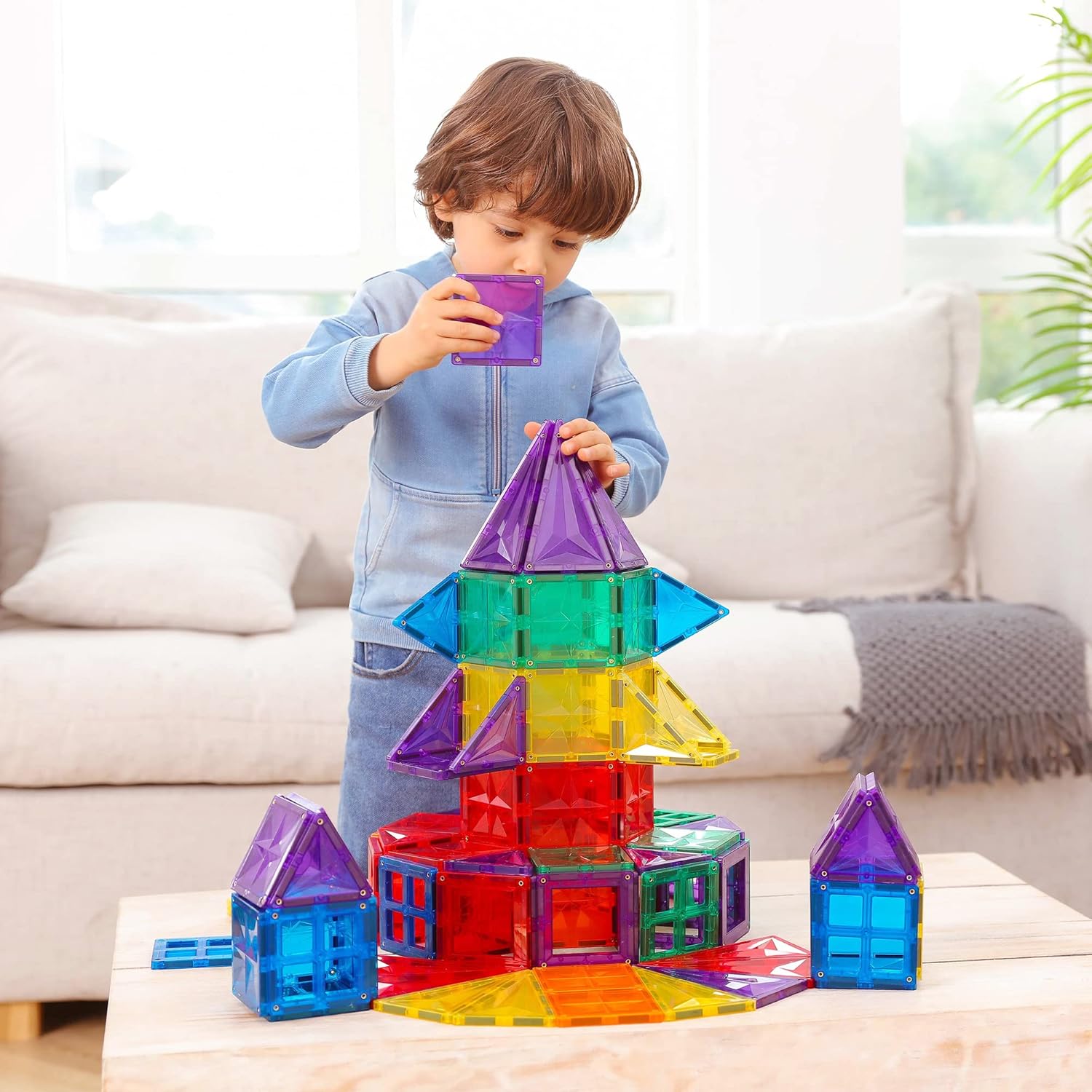 108-Piece Magnetic Building Blocks Set – 3D Educational Construction Toy for Kids