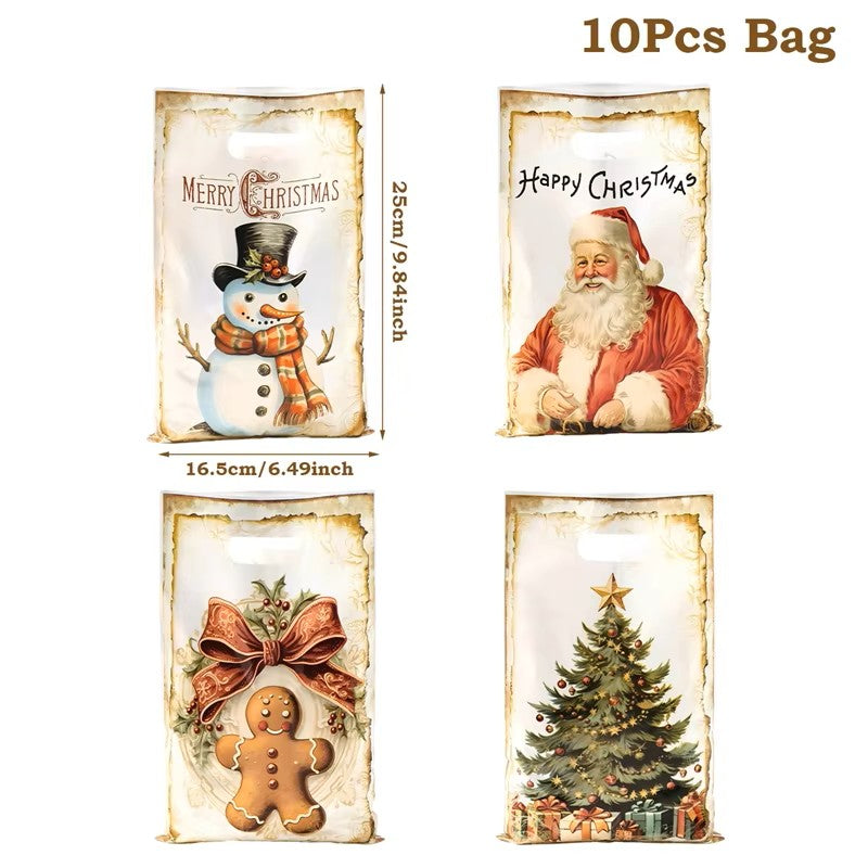 10/25/50pcs Christmas Gift Bags – Cute Santa Claus & Holiday Hand Bags
