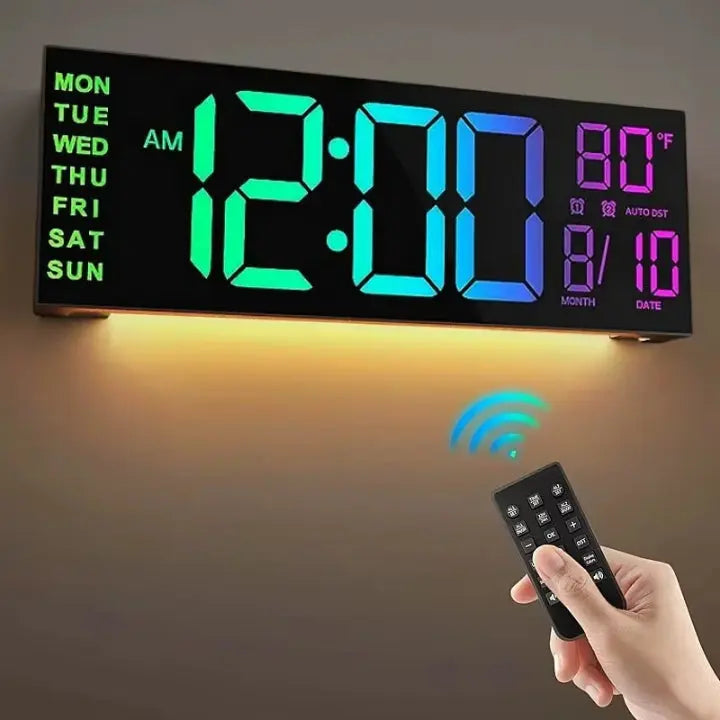 Oversized RGB Digital Wall Clock