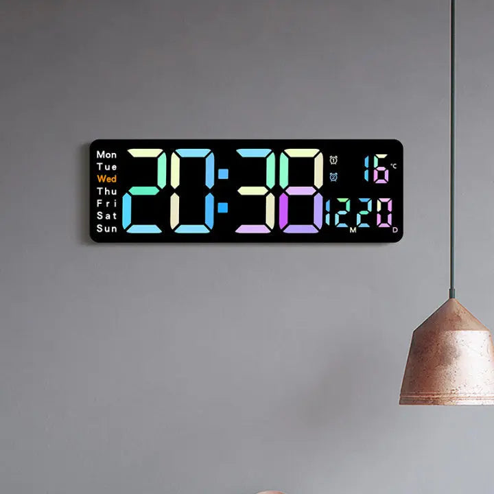 Oversized RGB Digital Wall Clock